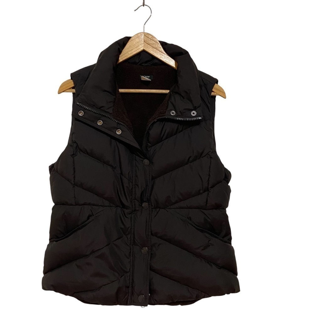 J.Crew Down Filled Sherpa Brown Puffer Vest Size Large